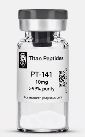 PT-141 lyophilised research peptide vial