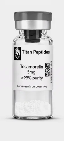 Tesamorelin lyophilised research peptide vial